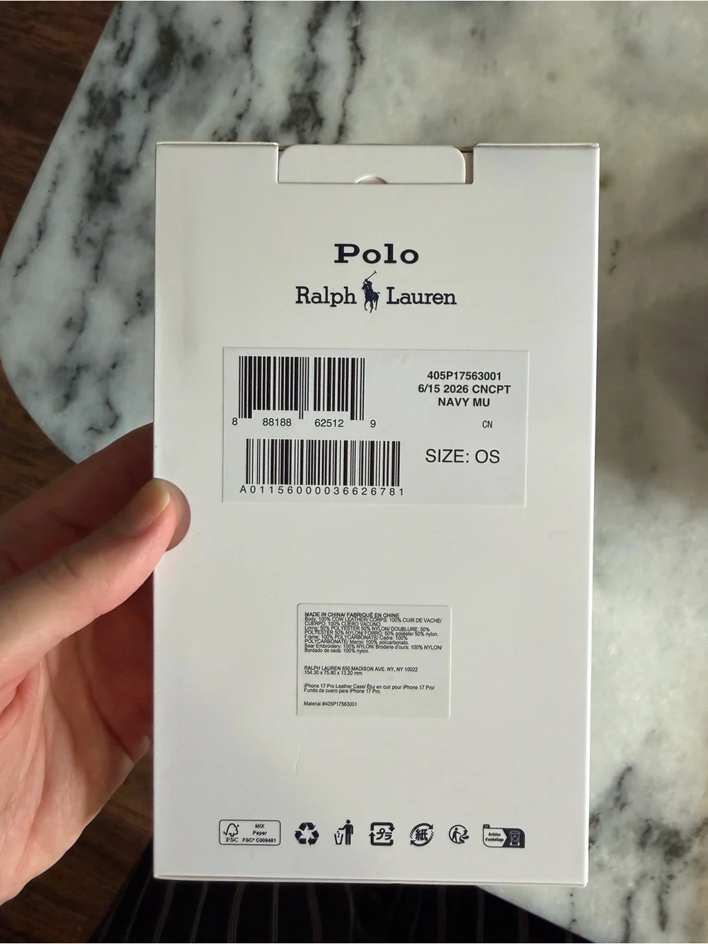 Polo by Ralph Lauren Navy Teddy Bear Embroidered Phone Case